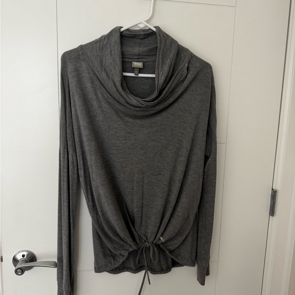 Gray Cowl Neck Long Sleeve Top